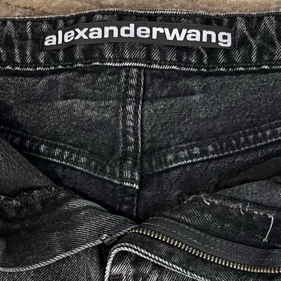 ALEXANDER WANG BITE SHORT “Grey Aged”Super Frayed Raw Hem, Made in the USA
